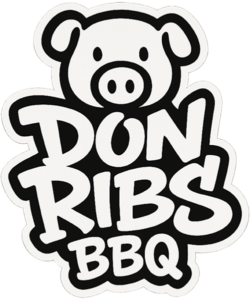Don Ribs BBQ logo featuring a pig head above bold, rounded lettering