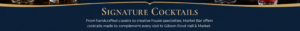 Banner reading 'Signature Cocktails' with a subtitle about handcrafted classics and house specialties at Gibson Food Hall & Market.
