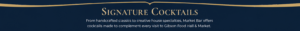Hero banner titled 'Signature Cocktails' with a subtitle about handcrafted classics and Market Bar offerings at Gibson Food Hall & Market.