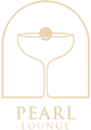 Pearl-lounge-120 - Gibson Food Hall & Market Gold line-art logo: a pearl resting on a rimmed glass inside an arched frame, with the word PEARL in gold below.